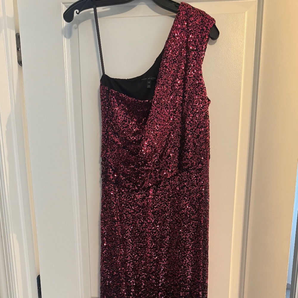 David Meister Full Length Beaded/Sequin Ombre Gown - Size 6. Excellent Condition